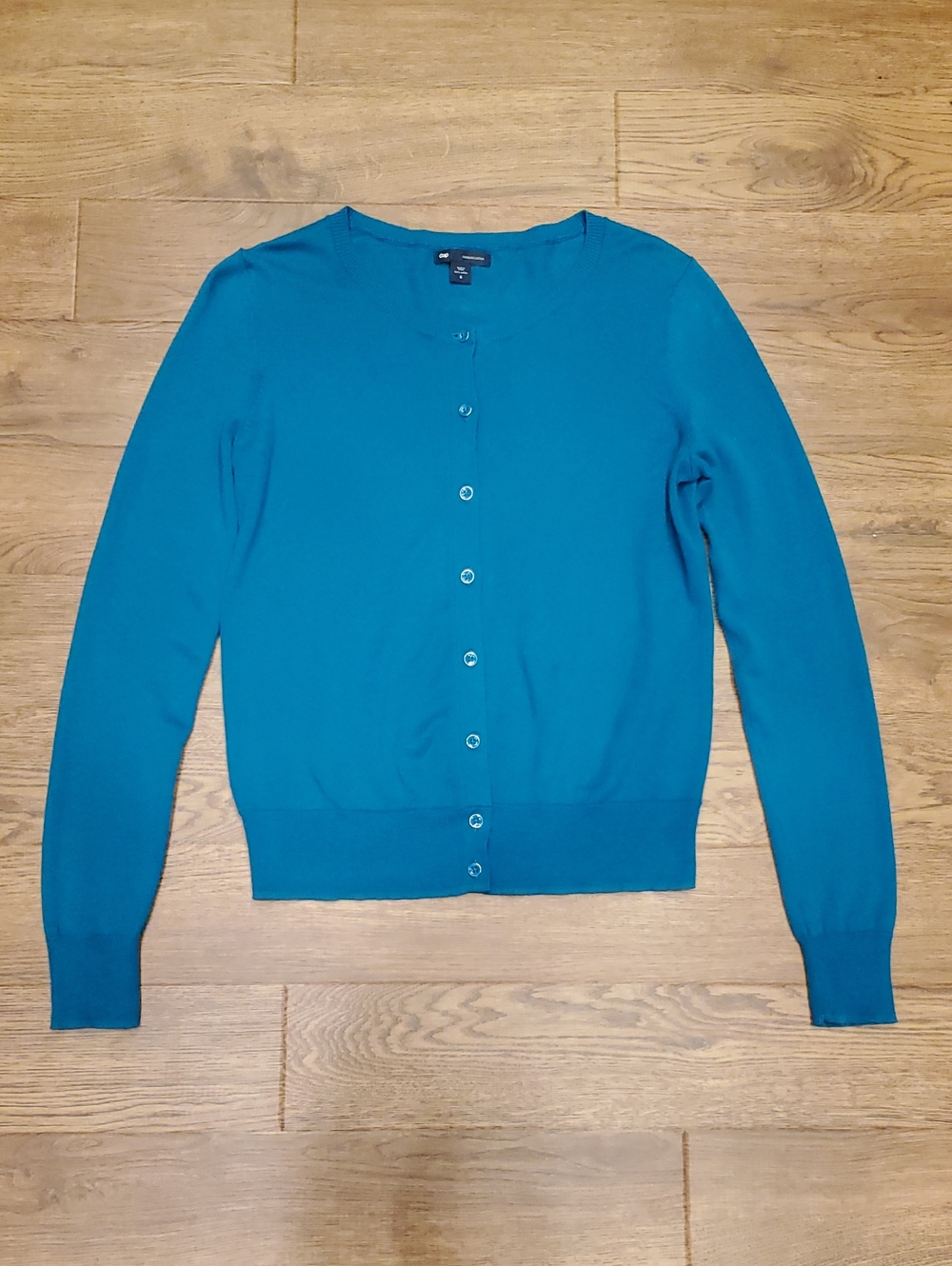 GAP Combed Cotton Teal Button-Up Women's Cardigan Size S